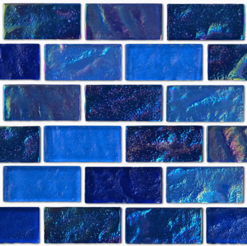 Aquabella Aurora Borealis Crystal 1x2 Glass Tile